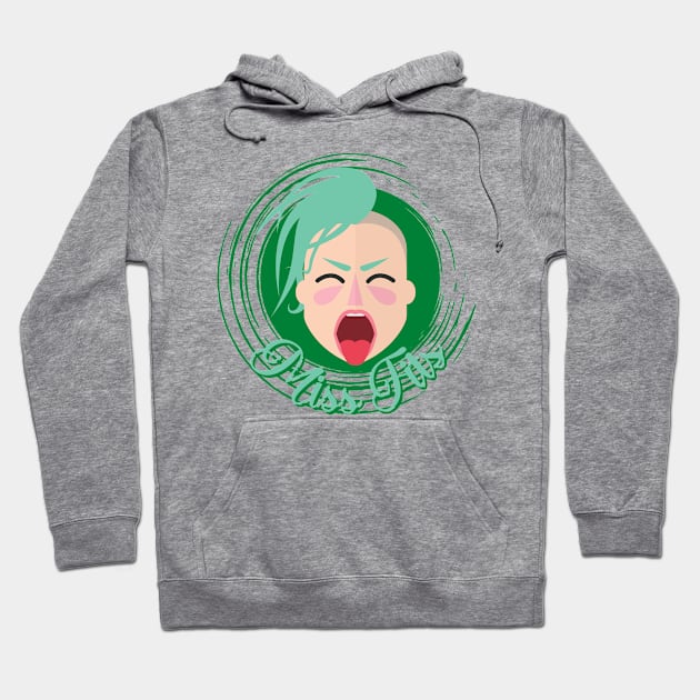 Miss Fits Misfits Funny Angry Woman Design Hoodie by nathalieaynie